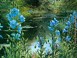 Blue Canvas Paintings - Blue Poppies